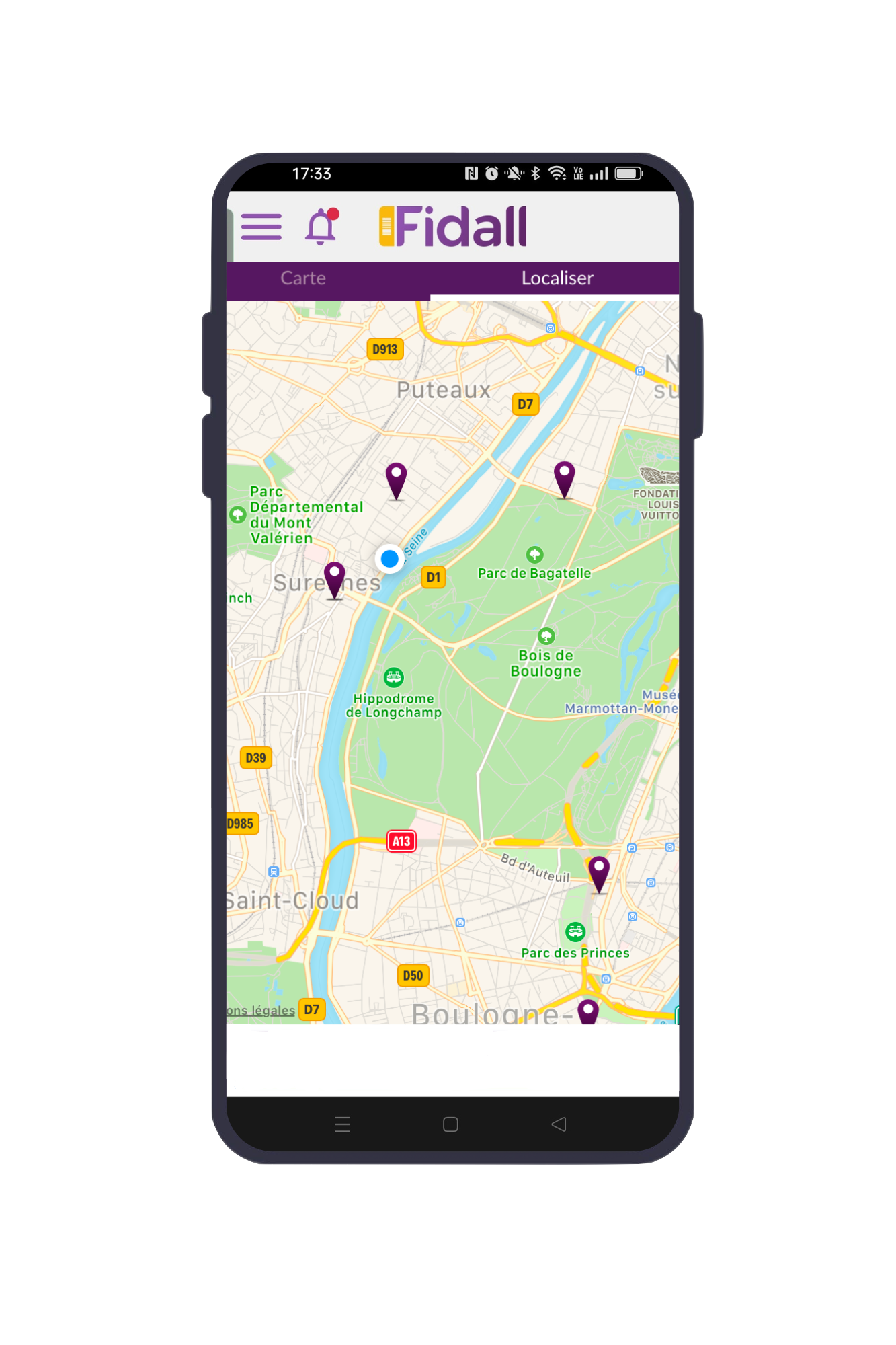 illustration mobile fidall page géolocalisation
